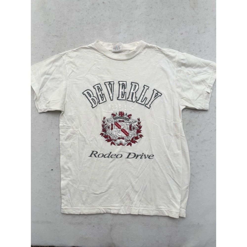 Vintage 90s Beverly Hills Rodeo Drive Crest Single Stitch Graphic T-Shirt Mens L